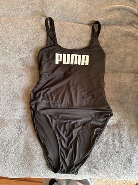 Puma Black Swimsuit with White PUMA Logo